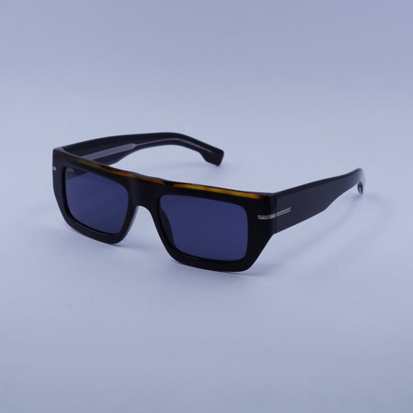 Hugo BOSS 1502/S 0I62 KU Sunglasses Black/Havana Rectangle Frame, Blue Lenses - Picture 6 of 11